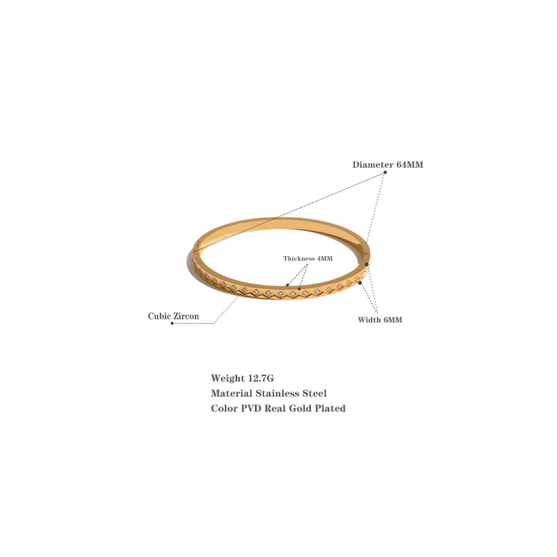 Bracelete Monarca com Pedras em Zircónia e Banhado a Ouro 18K