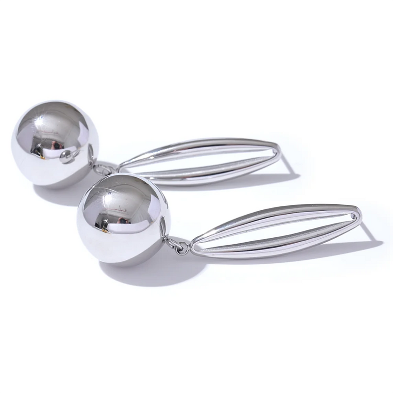 Brincos Hollow Drop - Banhado a Ouro 18K