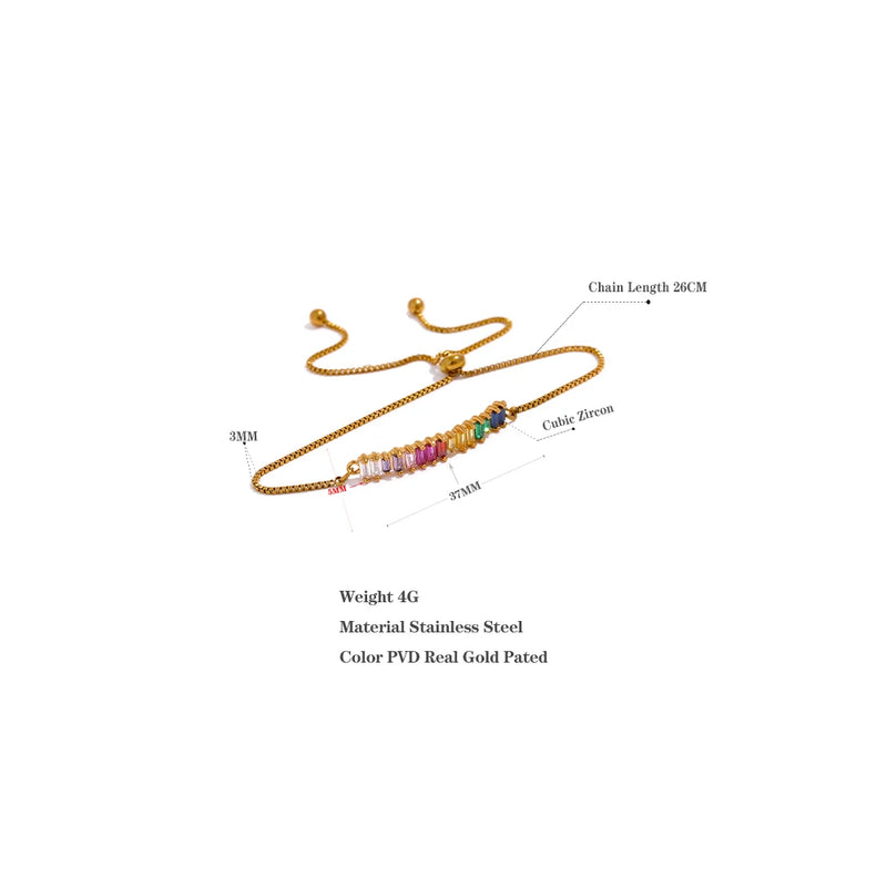 Bracelete Stella -  Com pedras em Zircónia e Banhado a Ouro 18K