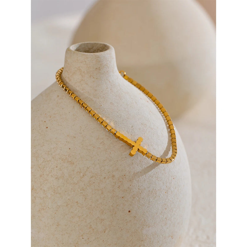 Bracelete - Cruz Premium com Pedras em Zircónia