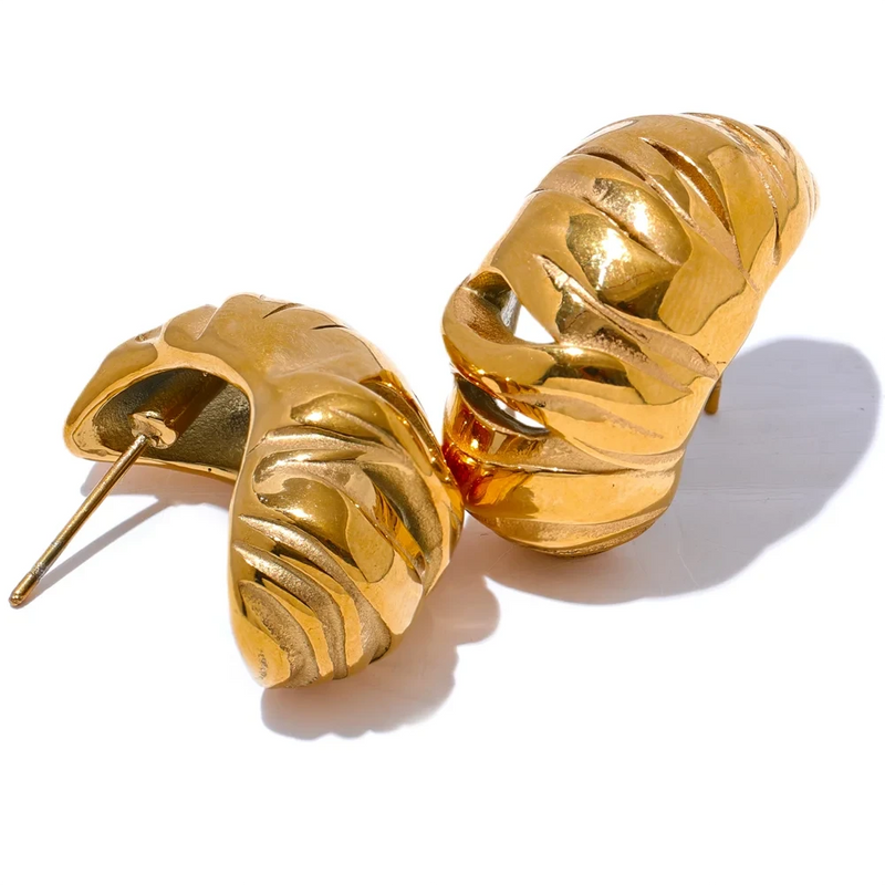Brinco C  em Aço inoxidável Dourado e Prata