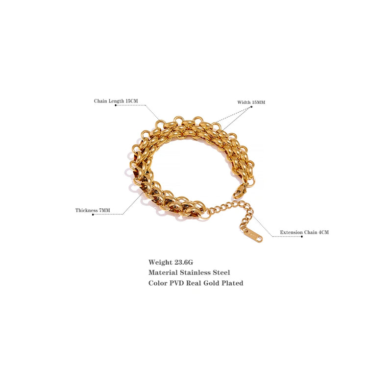 Bracelete Width Banhado a Ouro 18K