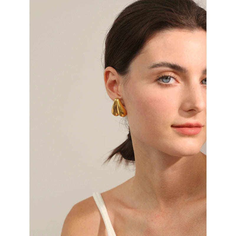 Love Earrings in Gold and Silver Stainless Steel