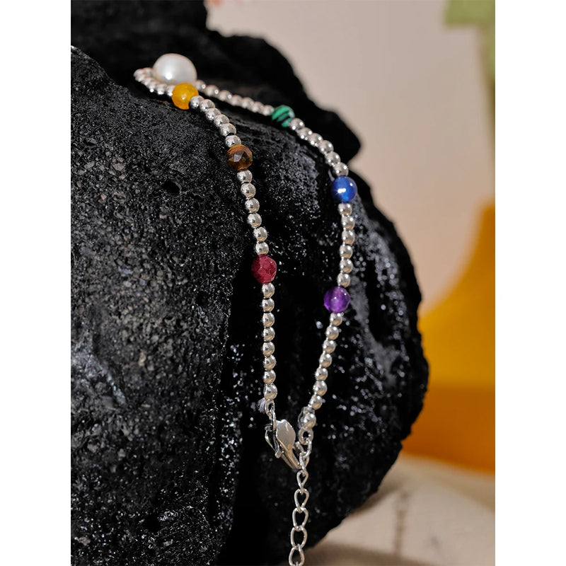 Stone Bracelet - Handmade with Stone and Natural Pearl
