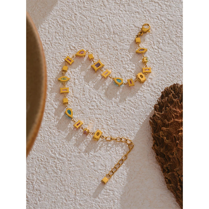 Bracelete Divina com Pedras em Zircónia banho de Ouro 18K