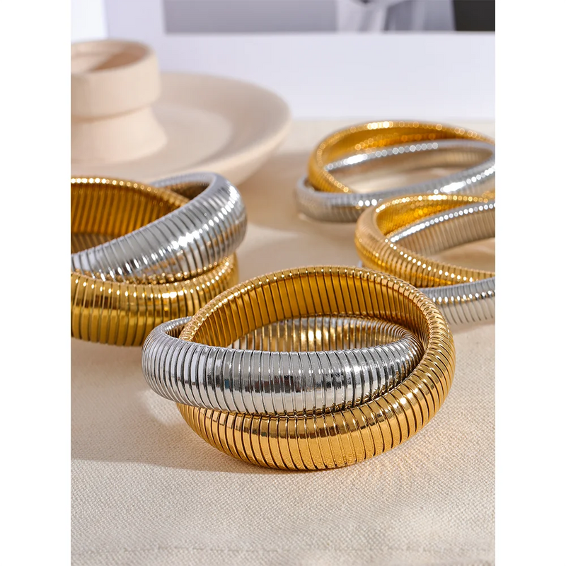 Bracelete Elastic Thick - Banhado a Ouro 18K