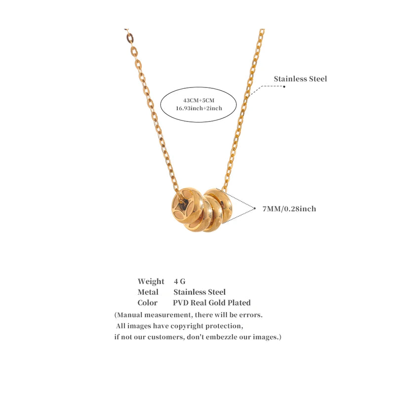 Lucky Coin Necklace in Stainless Steel Plated in 18K GOLD