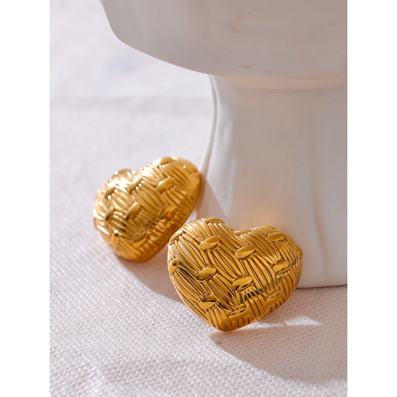 18K Gold Plated Heart Earring