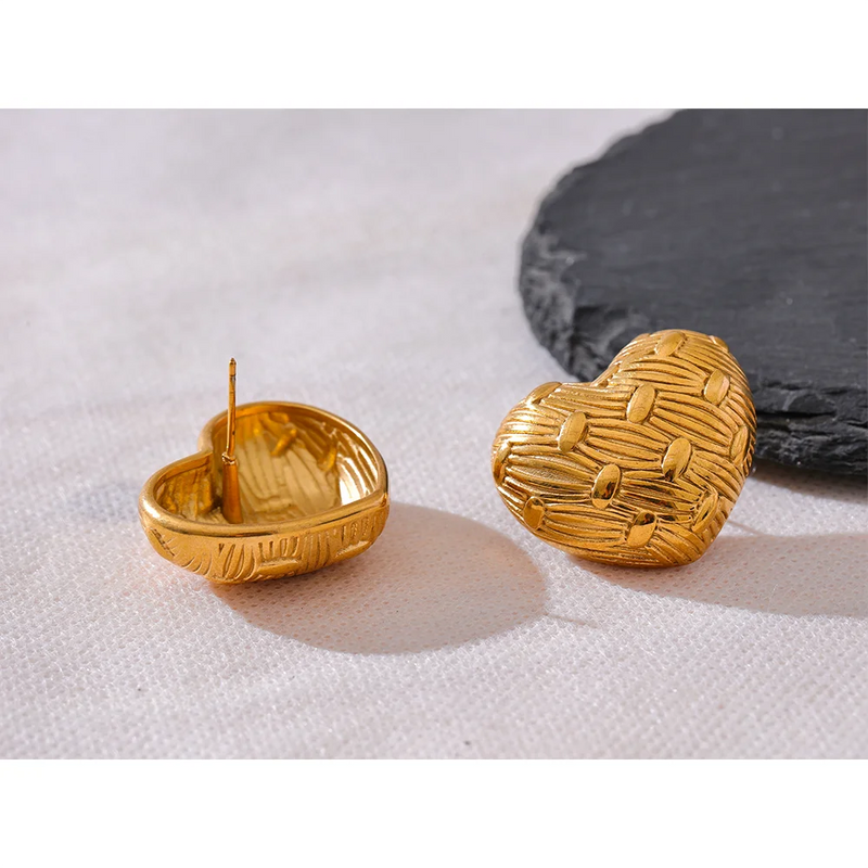 18K Gold Plated Heart Earring