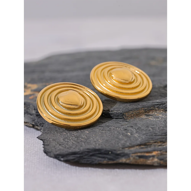Brinco Circulo em Aço Inoxidável em Prata e Dourado