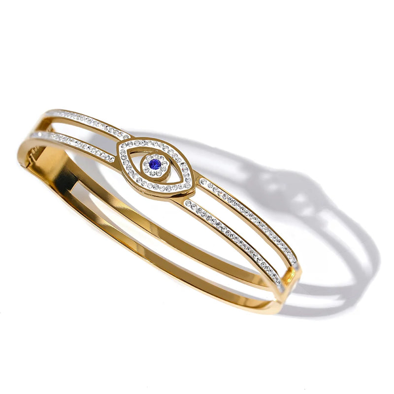 Bracelete Visão Profunda Banhado a Ouro 18K com pedras em Zircónia