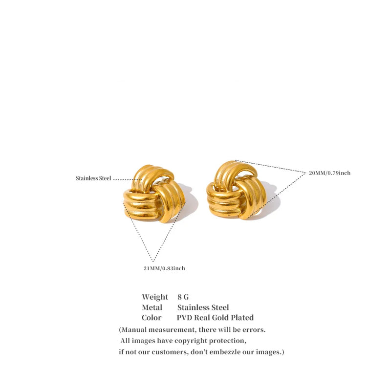 Brincos Geometric Style Banhado a Ouro 18K
