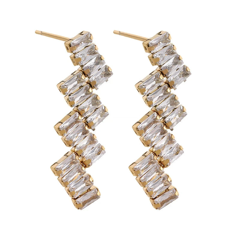 Trendy Earring with Zirconia Stone