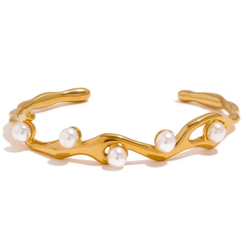 Bracelete Étoile - Com Pérolas Naturais de Água Doce