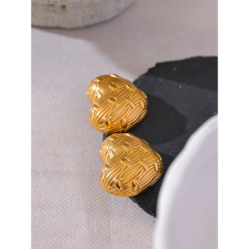 18K Gold Plated Heart Earring