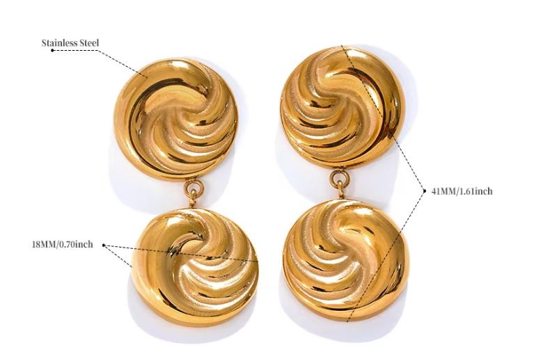 Earrings - Stainless Steel Drop Dangle