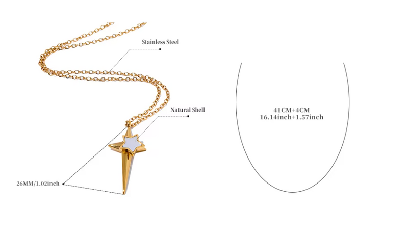 Necklace - Shooting Star 18K Gold Plated