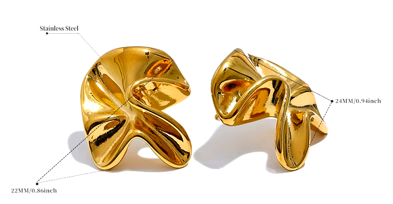 Brinco Irregular - Em Prata e Dourado