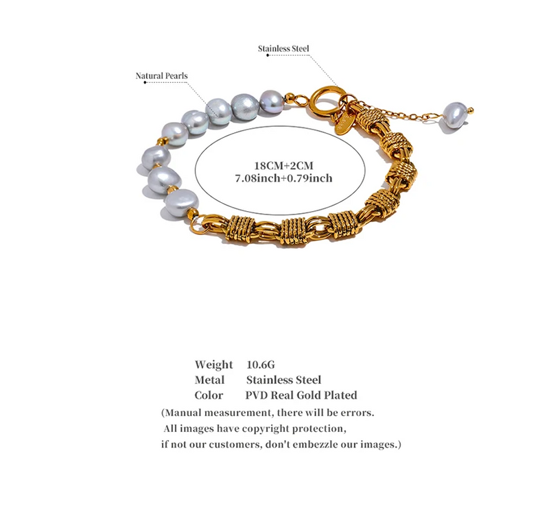 Bracelete Fulgore com Pérolas Naturais de Água Doce