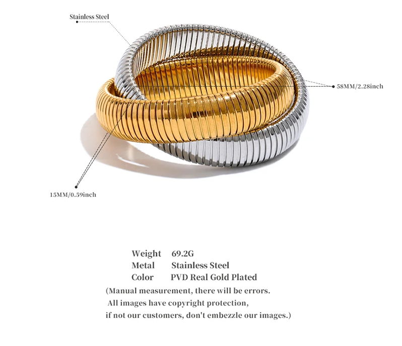 Bracelete Elastic Thick - Banhado a Ouro 18K