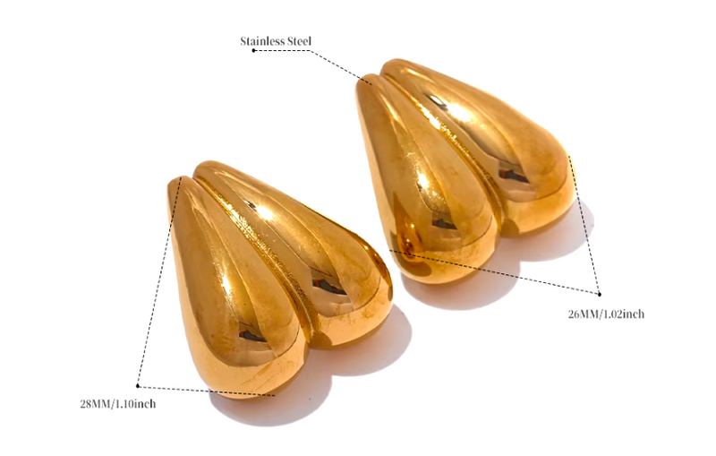 Love Earrings in Gold and Silver Stainless Steel