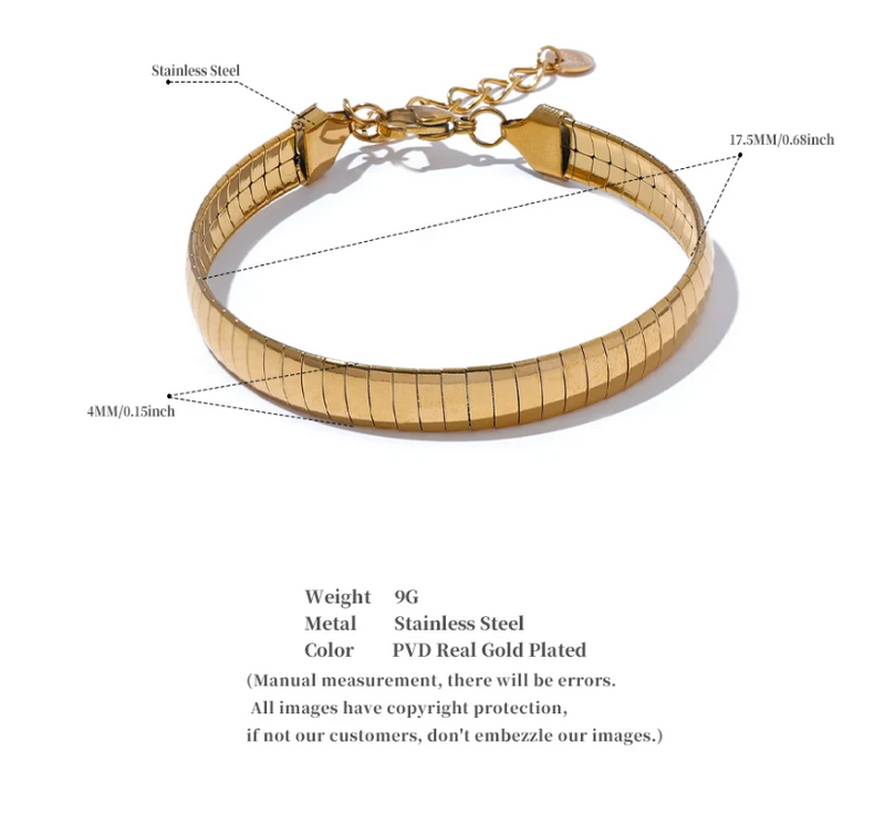Bracelete Leonora Banhado a Ouro 18K