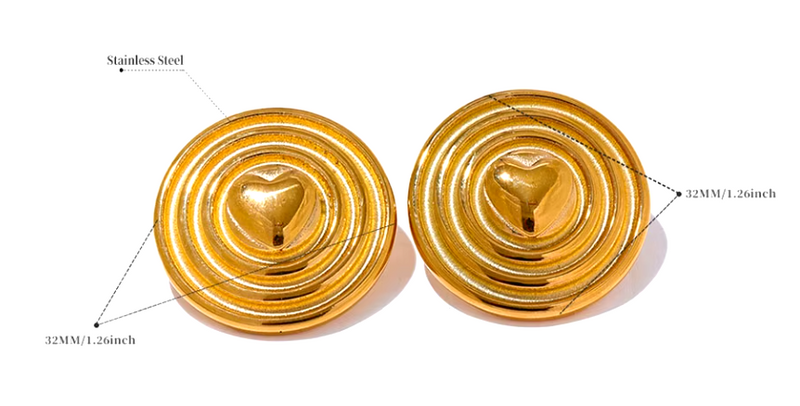 Brinco Circulo em Aço Inoxidável em Prata e Dourado