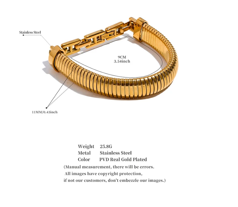 Bracelete Línqua Banhado a Ouro 18K
