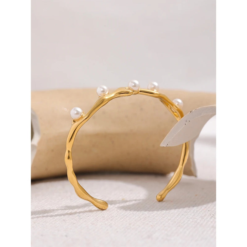Bracelete Étoile - Com Pérolas Naturais de Água Doce