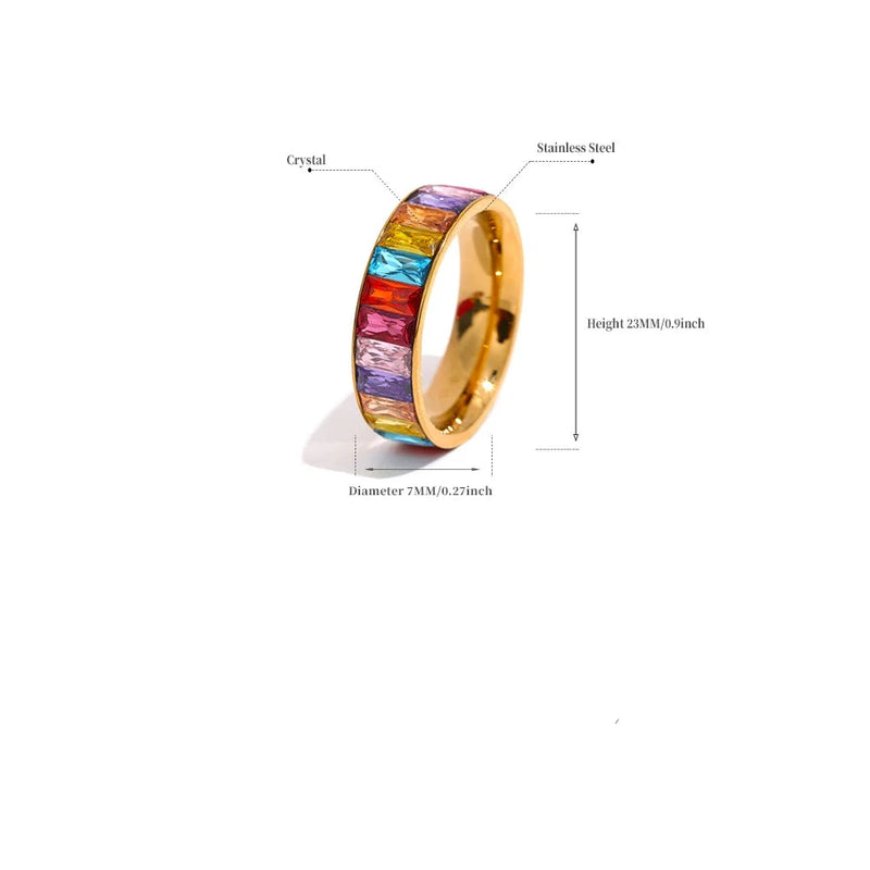 Anel MultiColor com pedras em Zircônia