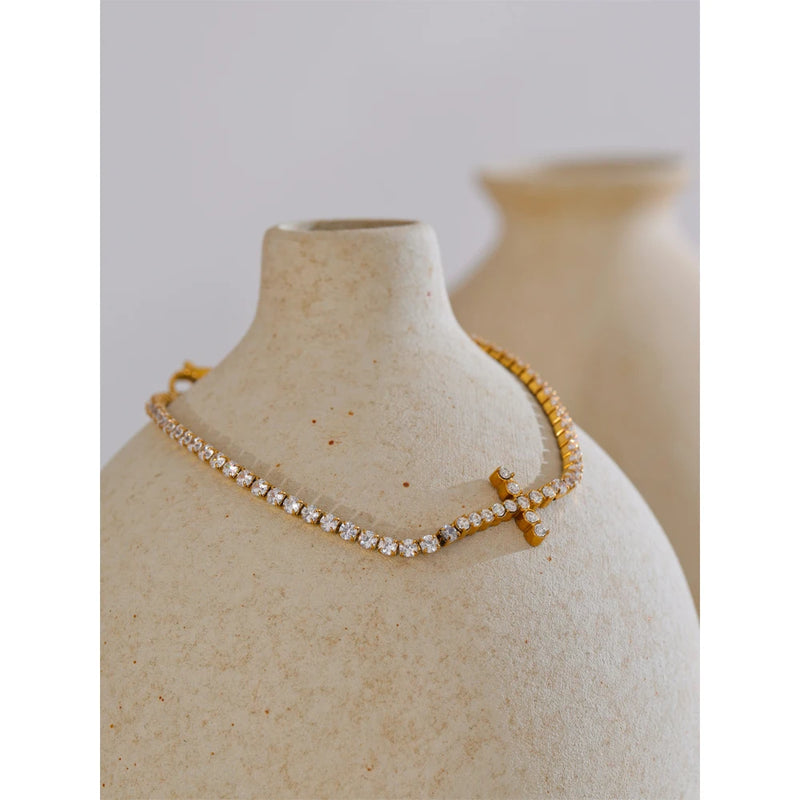 Bracelete - Cruz Premium com Pedras em Zircónia