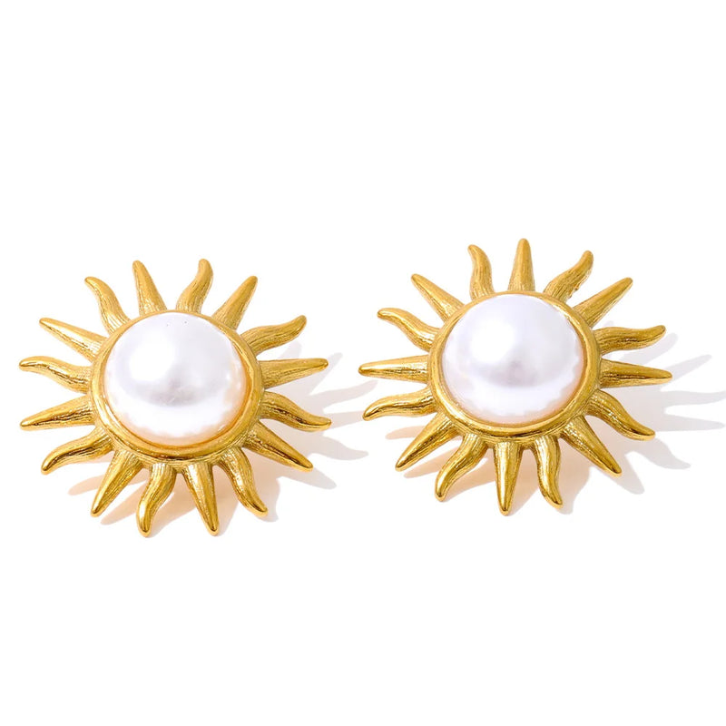 Brinco Armonia com Pérolas Naturais Banhado a Ouro 18K