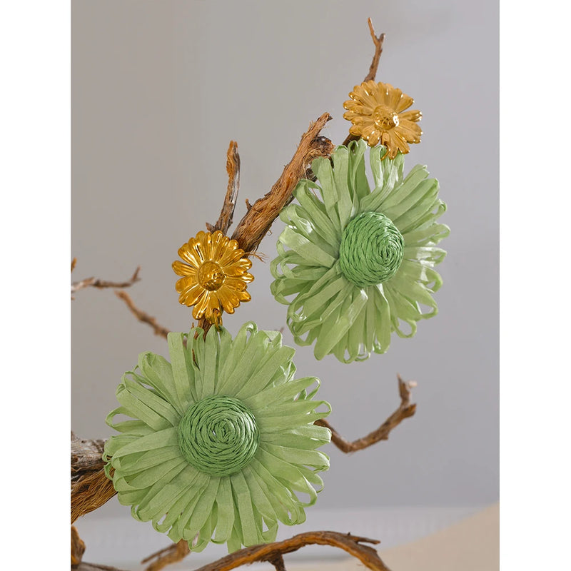 Brincos Raffia - Feito a mão Em varias cores