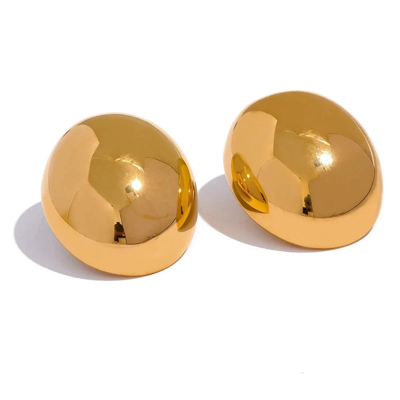 Brinco Oval Prata e Dourado Banhado a Ouro 18K