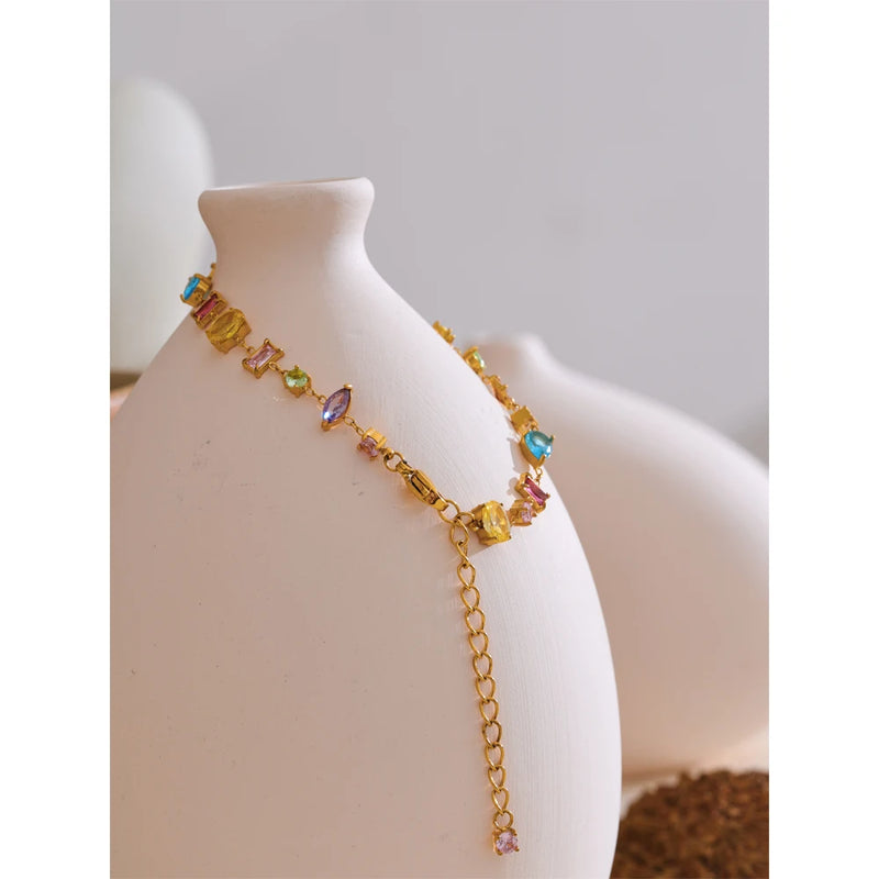 Bracelete Divina com Pedras em Zircónia banho de Ouro 18K