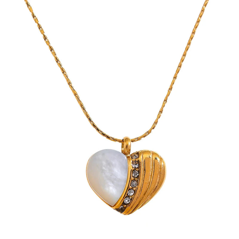 Romance Necklace with natural stone and Zirconia