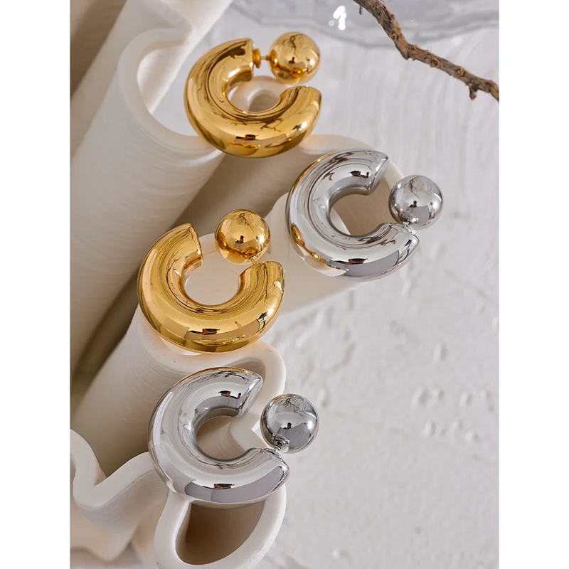 Textured Earrings in Silver and Gold