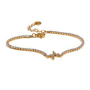 Pulseira Delicada Banhada a Ouro 18K e pedras em Zircônia