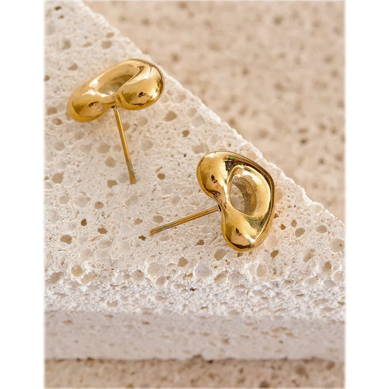 Illuminated Heart Earring in Stainless Steel 18K Gold Plated