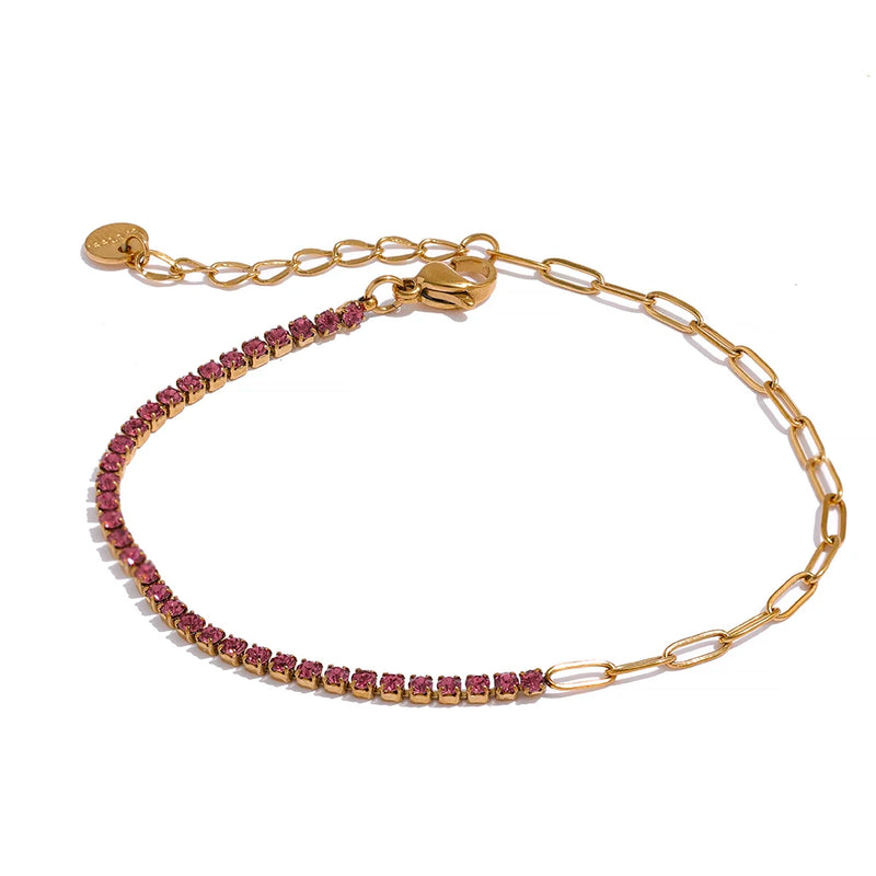 Bracelete Colorful Banhado a Ouro 18K e Pedras em Zircónia