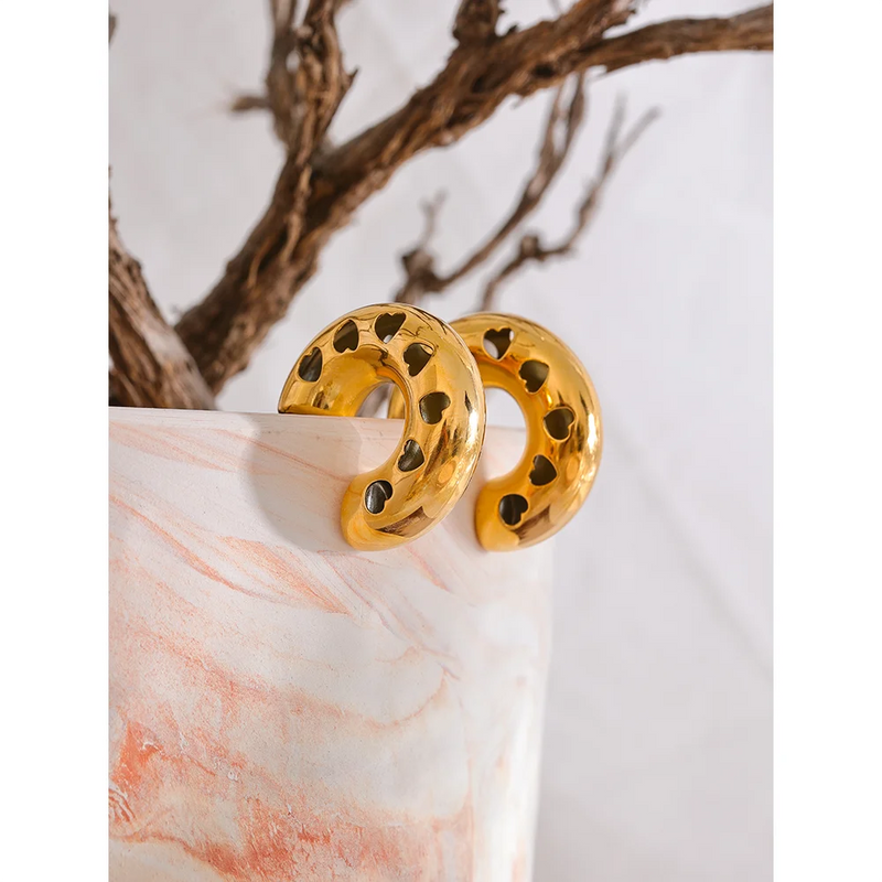 Brincos Penaut - Em prata e dourado