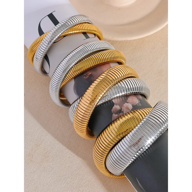 Bracelete Elastic Thick - Banhado a Ouro 18K