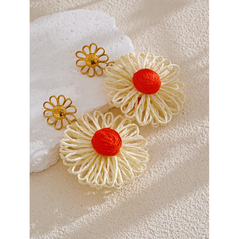 Brincos Raffia - Feito a mão Em varias cores