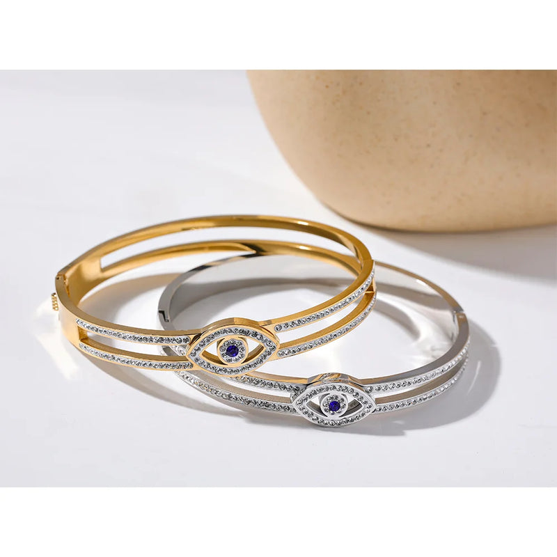 Bracelete Visão Profunda Banhado a Ouro 18K com pedras em Zircónia
