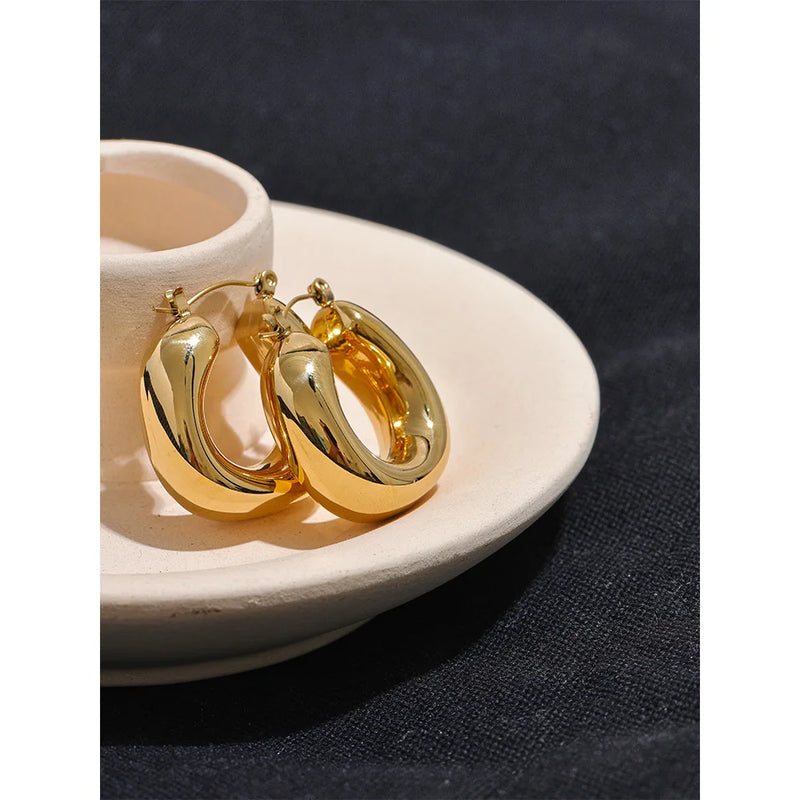 Brincos Chunky em Prata e Dourado